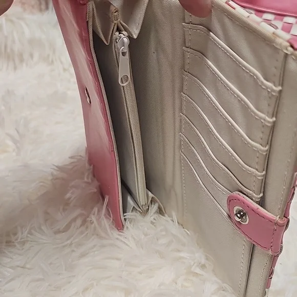 Hello Kitty EUC Checkered Pink White Wallet Vintage 1976, 2007 Collection Sanrio - Picture 3 of 4
